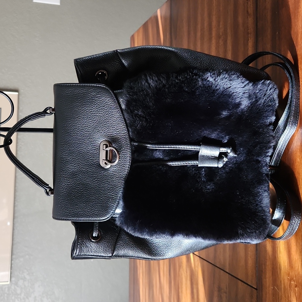 Overland Rex Rabbit Fur Leather Backpack